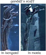 comparison of Gandalf's staff in the films before and after capture