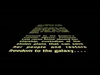 Screencap from the opening crawl of "A New Hope"